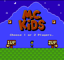 M.C. Kids title screen for NES
